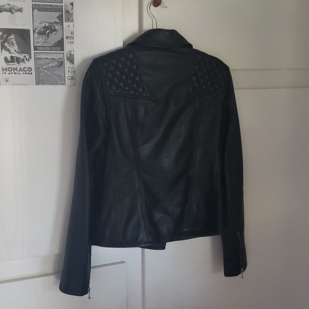 All Saints Kelham Leather Biker Jacket - Picture 8 of 8